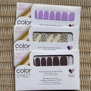 Bundle of 3 Color Street Nail Polish Strip Sets